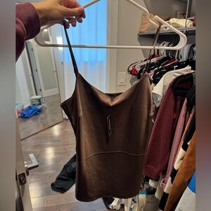 Express brown silk tank NWT
